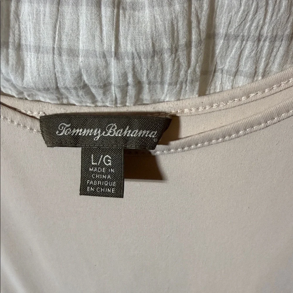 Tommy Bahama 2-Piece Gauze Maxi Dress Removable wearable Slip Dress beachy L